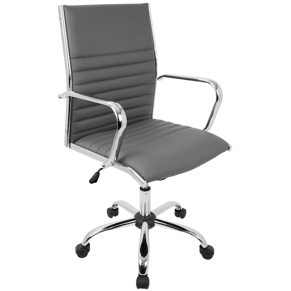 Lumisource Master Adjustable Office Chair in Grey Faux Leather - OFC-AC-MSTR GY
