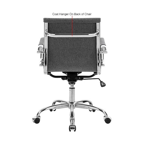Global Industrial Conference Room Chair with Mid Back & Fixed Arms, Fabric, Gray - 695503FGY