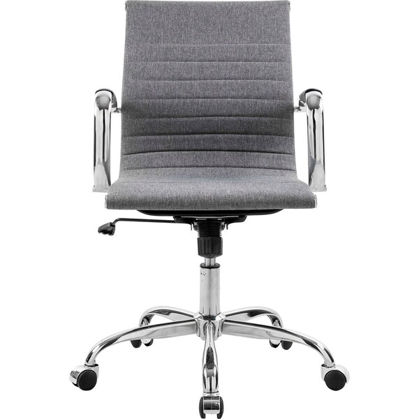 Global Industrial Conference Room Chair with Mid Back & Fixed Arms, Fabric, Gray - 695503FGY