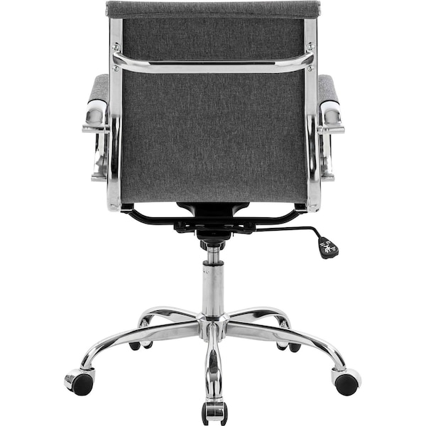 Global Industrial Conference Room Chair with Mid Back & Fixed Arms, Fabric, Gray - 695503FGY