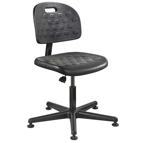 Bevco Polyurethane Desk Chair, 15" to 20", No Arms, Black - V7007MG