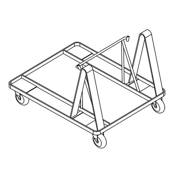 Lorell Dolly, Mobile, f/10 Stacking 4-Leg Chairs, Steel, Black - LLR99968