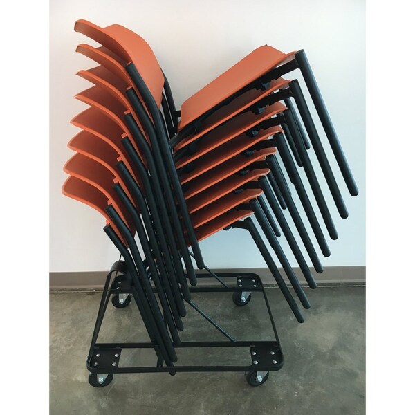 Lorell Dolly, Mobile, f/10 Stacking 4-Leg Chairs, Steel, Black - LLR99968