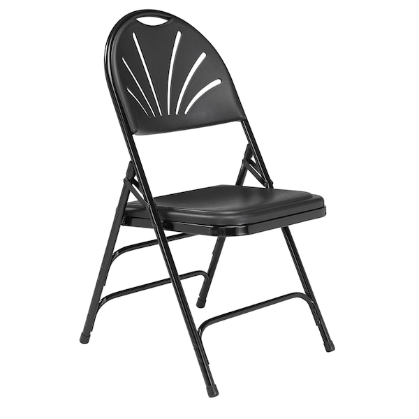 National Public Seating Folding Chair, Plastic, Black, PK4 - 1110