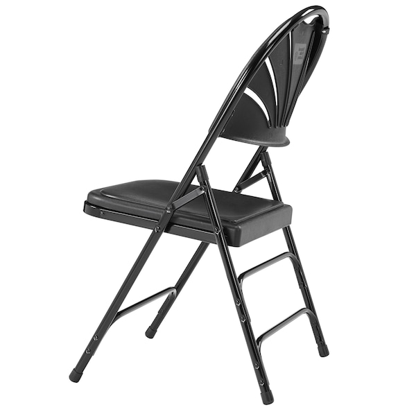 National Public Seating Folding Chair, Plastic, Black, PK4 - 1110