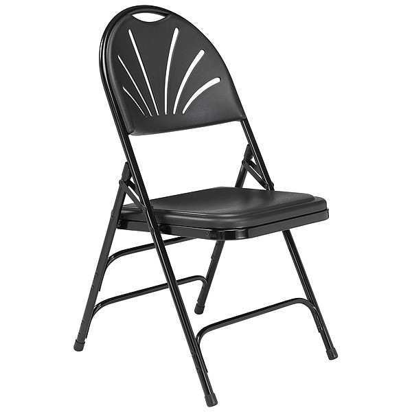 National Public Seating Folding Chair, Plastic, Black, PK4 - 1110