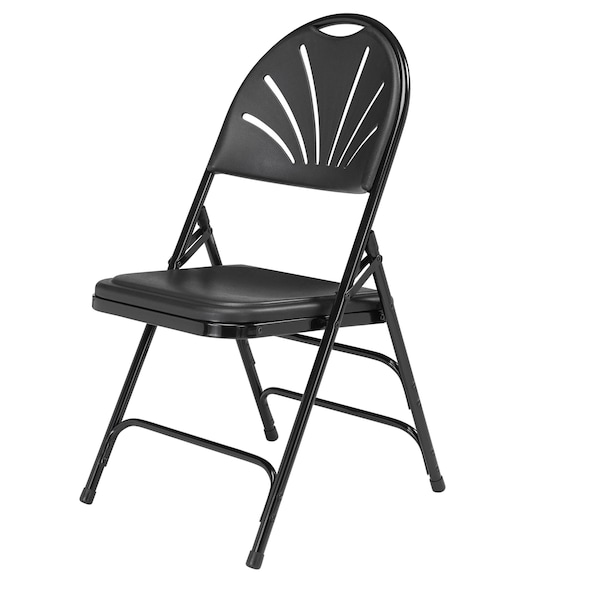 National Public Seating Folding Chair, Plastic, Black, PK4 - 1110