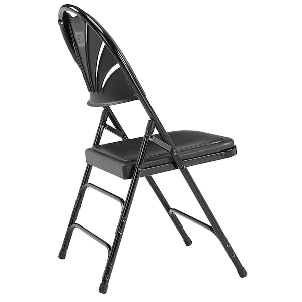 National Public Seating Folding Chair, Plastic, Black, PK4 - 1110