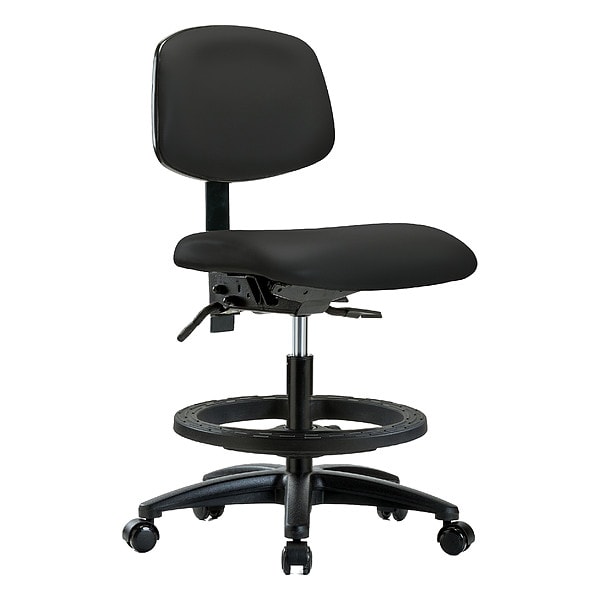 Zoro Select Medium Bench Chair Ergonomic Chair, No Arms, 21" to 28-1/4" Height, Vinyl, Black - BR-VMBCH-RG-T0-A0-BF-RC-8540