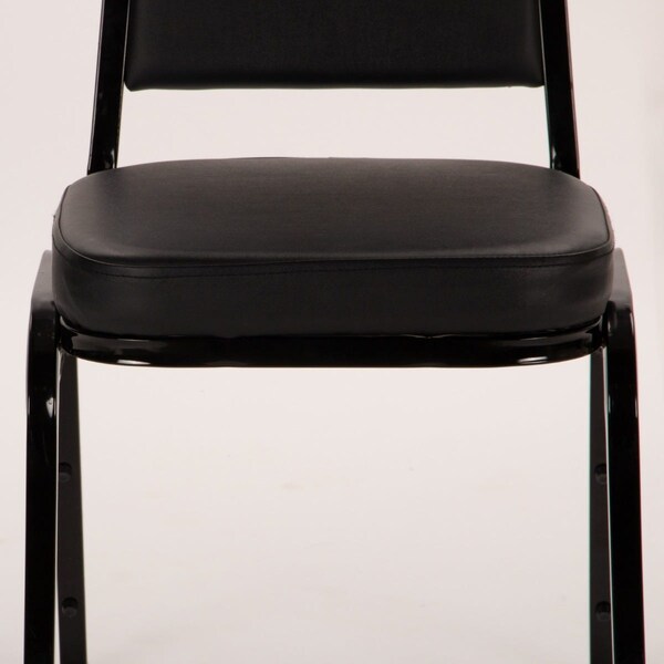 Atlas Commercial Products Trapezoidal Back Stacking Banquet Chair, 2.5" Thick Seat, Black Frame - BC9BKVYL