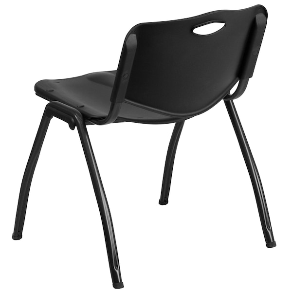 Flash Furniture HERCULES Series 880 lb. Capacity Black Plastic Stack Chair - 5-RUT-D01-BK-GG