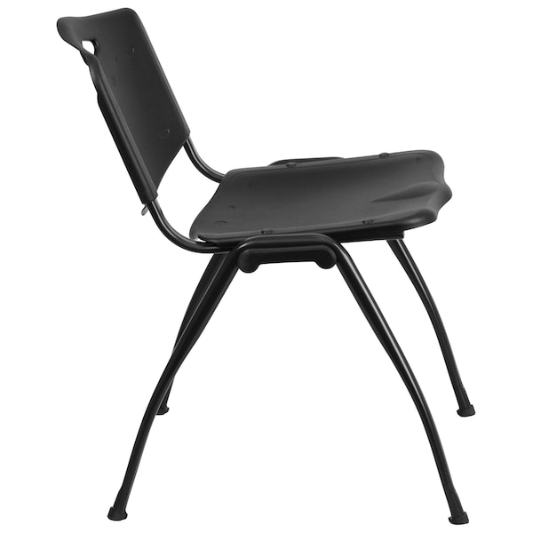 Flash Furniture HERCULES Series 880 lb. Capacity Black Plastic Stack Chair - 5-RUT-D01-BK-GG