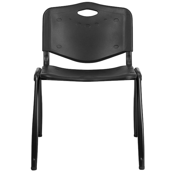 Flash Furniture HERCULES Series 880 lb. Capacity Black Plastic Stack Chair - 5-RUT-D01-BK-GG