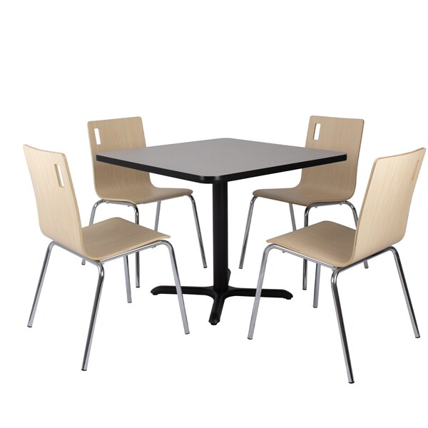 National Public Seating Cafe/Bistro Chair, Natural Seat, Natural Back, 21 1/2 in W 23 1/4 in L 33 7/8 in H, Armless - BCC22