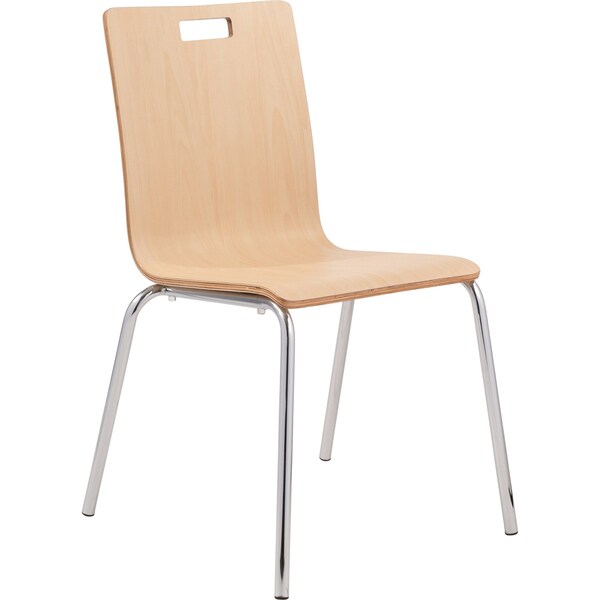National Public Seating Cafe/Bistro Chair, Natural Seat, Natural Back, 21 1/2 in W 23 1/4 in L 33 7/8 in H, Armless - BCC22