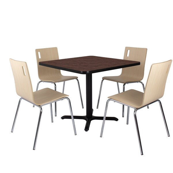 National Public Seating Cafe/Bistro Chair, Natural Seat, Natural Back, 21 1/2 in W 23 1/4 in L 33 7/8 in H, Armless - BCC22