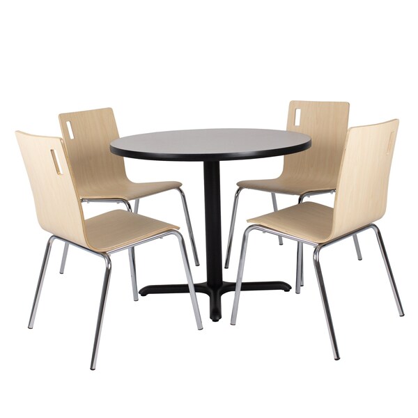 National Public Seating Cafe/Bistro Chair, Natural Seat, Natural Back, 21 1/2 in W 23 1/4 in L 33 7/8 in H, Armless - BCC22