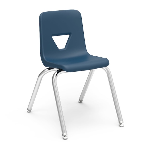 Virco 2000 Series 16" Classroom Chair, 3rd - 4th Grade with Nylon Glides - Navy Seat - 2016