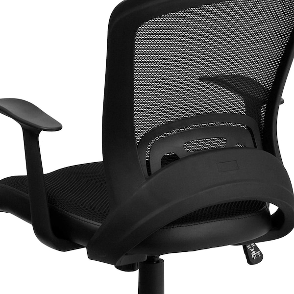 Flash Furniture Mesh Contemporary Chair, 17-3/4" to 22-3/4", Fixed Arms, Black - HL-0007-GG