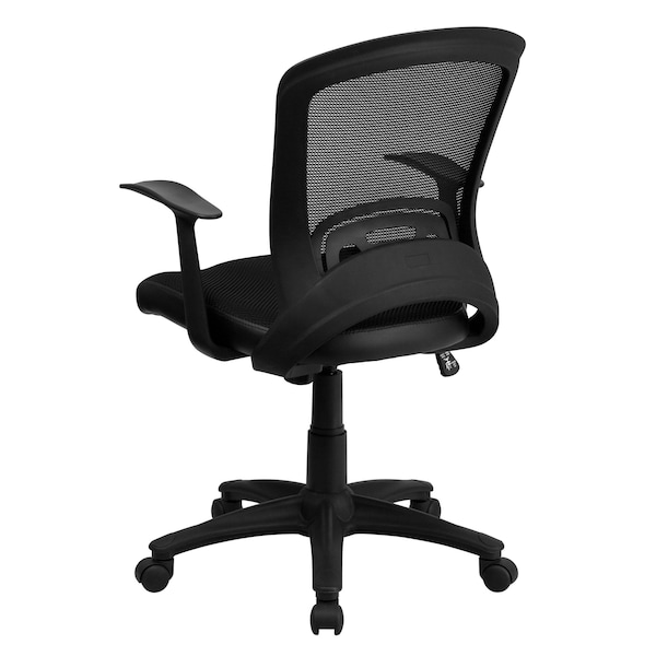 Flash Furniture Mesh Contemporary Chair, 17-3/4" to 22-3/4", Fixed Arms, Black - HL-0007-GG