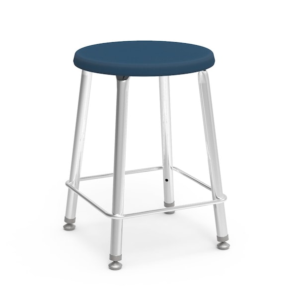 Virco 120 Series 18" Stool, 5th Grade - Adult with Nylon Glides - Navy Seat - 12018
