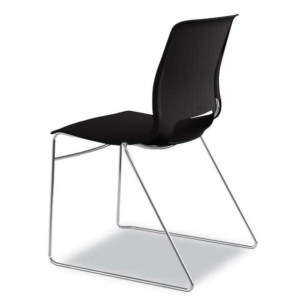 Hon Motivate High-Density Stacking Chair, Onyx/Black, Base: Chrome, 4/CT - HMS1.N.ON.Y