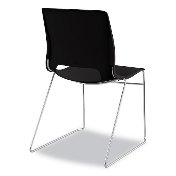 Hon Motivate High-Density Stacking Chair, Onyx/Black, Base: Chrome, 4/CT - HMS1.N.ON.Y