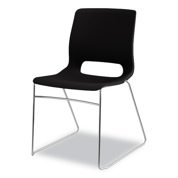 Hon Motivate High-Density Stacking Chair, Onyx/Black, Base: Chrome, 4/CT - HMS1.N.ON.Y