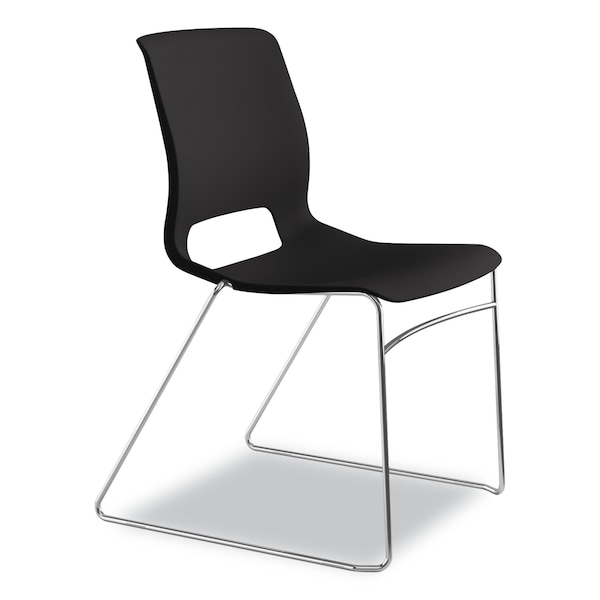 Hon Motivate High-Density Stacking Chair, Onyx/Black, Base: Chrome, 4/CT - HMS1.N.ON.Y
