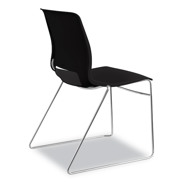 Hon Motivate High-Density Stacking Chair, Onyx/Black, Base: Chrome, 4/CT - HMS1.N.ON.Y