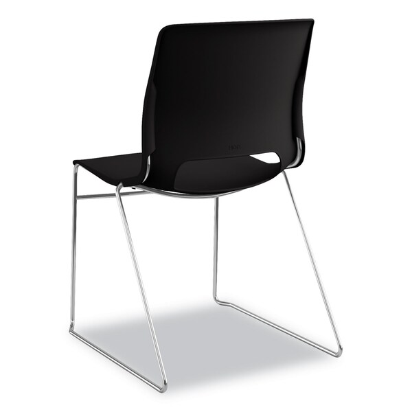 Hon Motivate High-Density Stacking Chair, Onyx/Black, Base: Chrome, 4/CT - HMS1.N.ON.Y