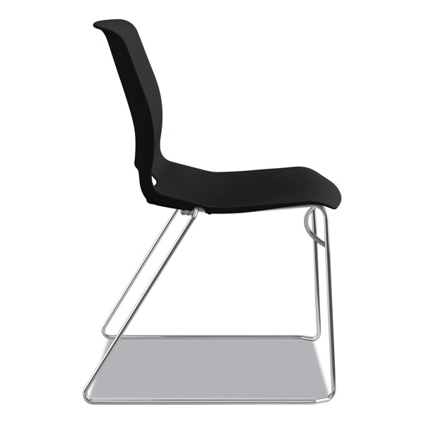 Hon Motivate High-Density Stacking Chair, Onyx/Black, Base: Chrome, 4/CT - HMS1.N.ON.Y