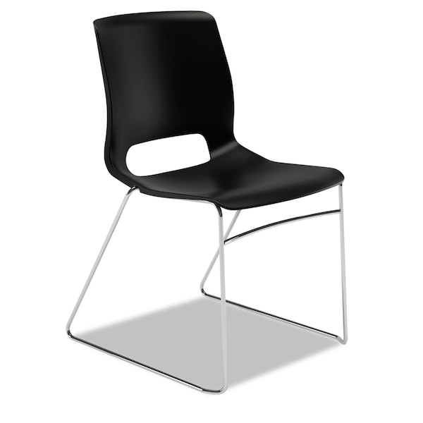 Hon Motivate High-Density Stacking Chair, Onyx/Black, Base: Chrome, 4/CT - HMS1.N.ON.Y