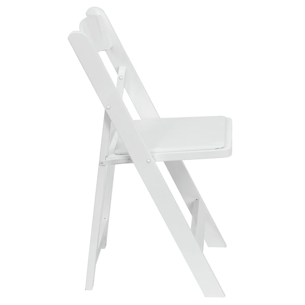 Flash Furniture HERCULES Series White Wood Folding Chair with Vinyl Padded Seat - 4-XF-2901-WH-WOOD-GG