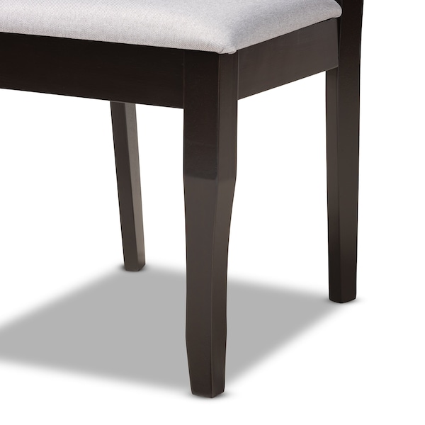 Baxton Studio Mael Modern and Contemporary Grey Fabric and Dark Brown Finished Wood 2-Piece Dining Chair Set - 174-10534-ZORO