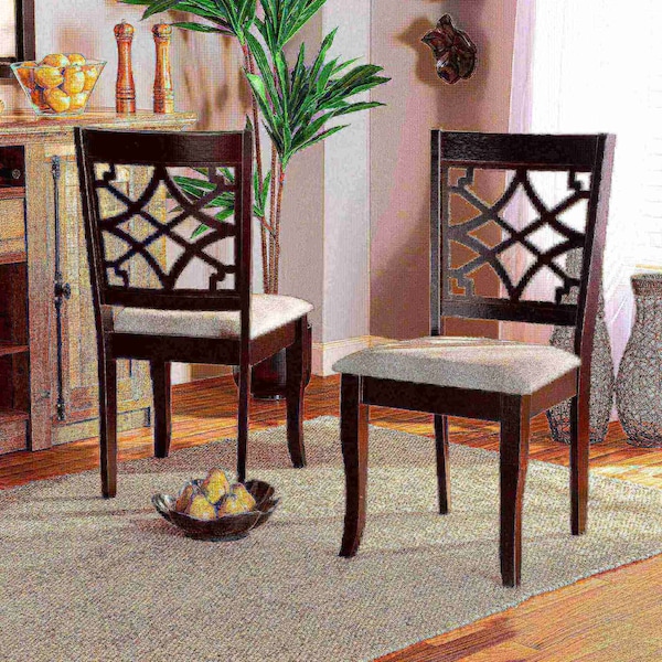 Baxton Studio Mael Modern and Contemporary Grey Fabric and Dark Brown Finished Wood 2-Piece Dining Chair Set - 174-10534-ZORO