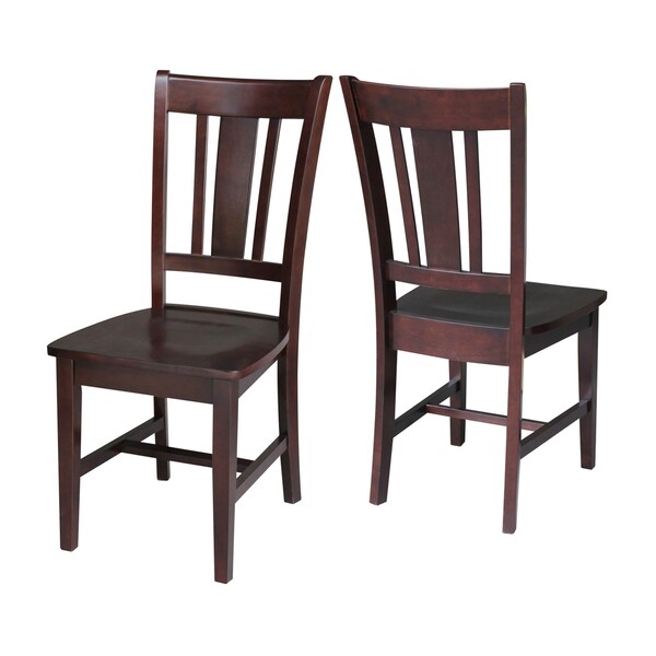 International Concepts Set of 2 San Remo Splatback Chairs, Rich Mocha - C15-10P