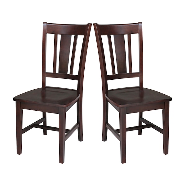 International Concepts Set of 2 San Remo Splatback Chairs, Rich Mocha - C15-10P