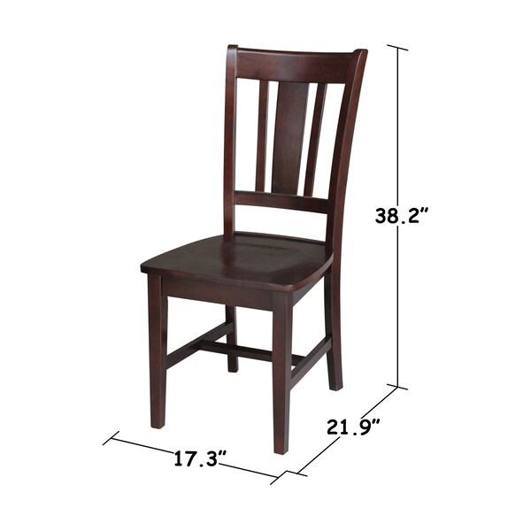 International Concepts Set of 2 San Remo Splatback Chairs, Rich Mocha - C15-10P