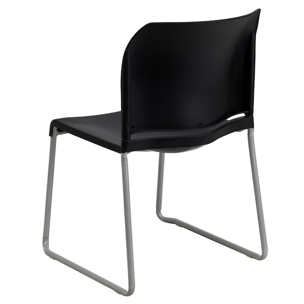 Flash Furniture Black Plastic Sled Stack Chair - 5-RUT-238A-BK-GG