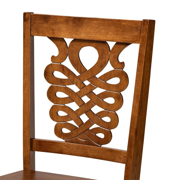 Baxton Studio Gervais Modern and Contemporary Transitional Walnut Brown Finished Wood 2-Piece Dining Chair Set - 178-11383-ZORO