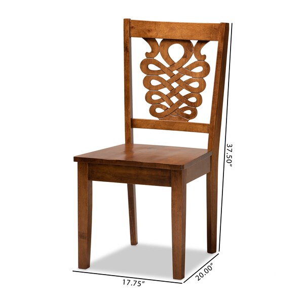Baxton Studio Gervais Modern and Contemporary Transitional Walnut Brown Finished Wood 2-Piece Dining Chair Set - 178-11383-ZORO