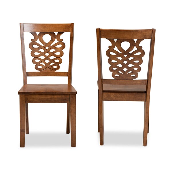 Baxton Studio Gervais Modern and Contemporary Transitional Walnut Brown Finished Wood 2-Piece Dining Chair Set - 178-11383-ZORO