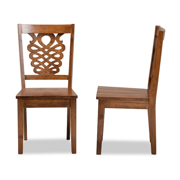 Baxton Studio Gervais Modern and Contemporary Transitional Walnut Brown Finished Wood 2-Piece Dining Chair Set - 178-11383-ZORO