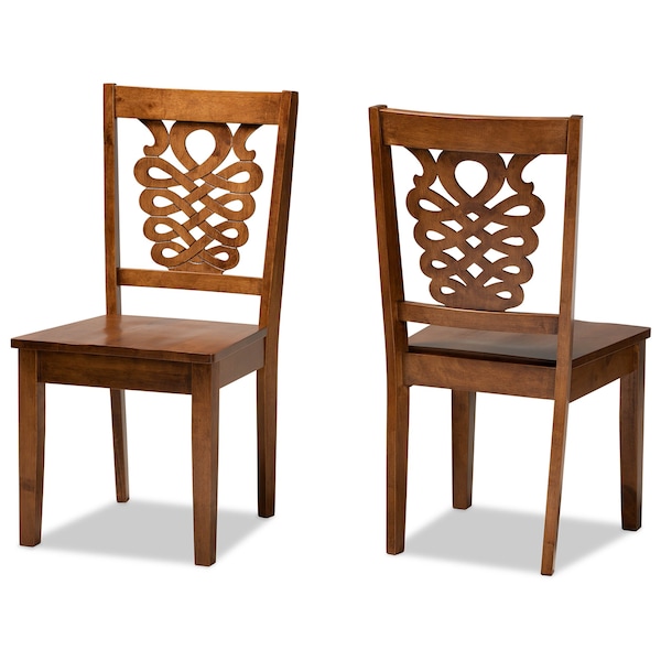 Baxton Studio Gervais Modern and Contemporary Transitional Walnut Brown Finished Wood 2-Piece Dining Chair Set - 178-11383-ZORO