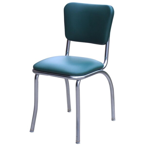 Richardson Seating Corp Richardson Seating Corp 4110GRN 4110 Diner Chair -Green- with 1 in. Pulled Seat -  Chrome - Green - 4110GRN