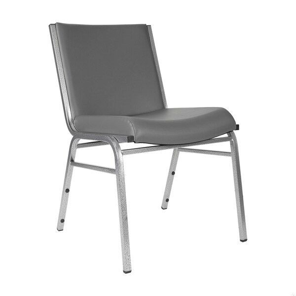 Flash Furniture HERCULES Heavy Duty Gray Vinyl Stack Chair - XU-60153-GRY-VYL-GG