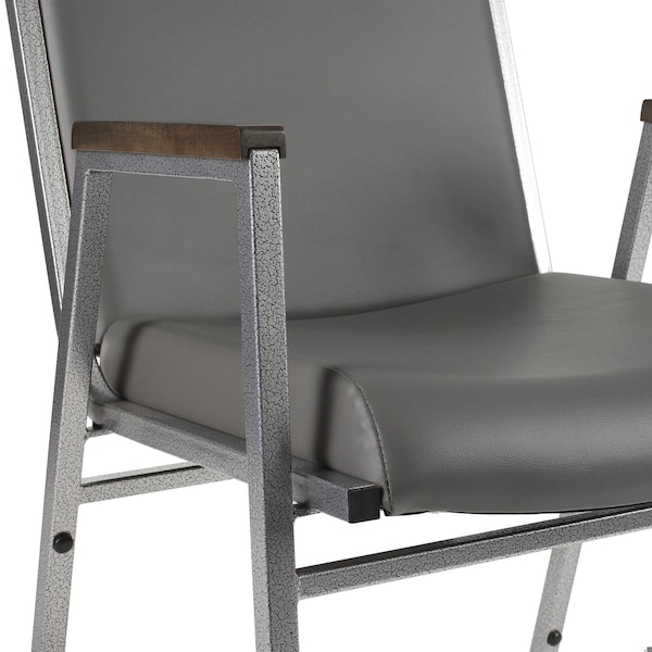 Flash Furniture HERCULES Heavy Duty Gray Vinyl Stack Chair - XU-60153-GRY-VYL-GG