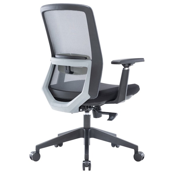 Leisuremod Ingram Office Task Chair with Adjustable Armrests and Swivel and Tilt, Grey - IO20GR