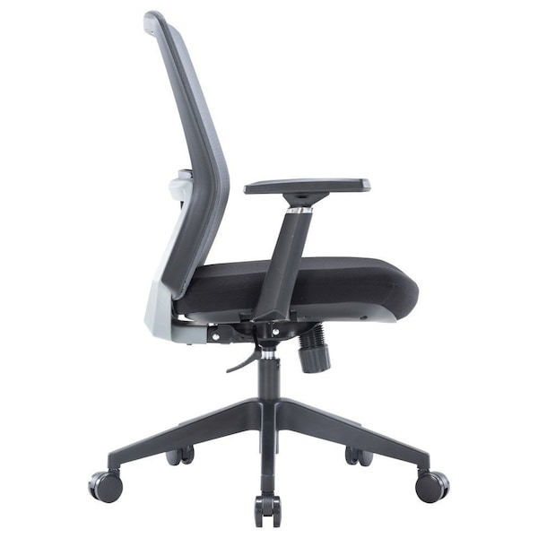 Leisuremod Ingram Office Task Chair with Adjustable Armrests and Swivel and Tilt, Grey - IO20GR